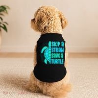 Skip A Straw Save A Turtle Sea Turtle And Cute Gift Doggie Tank thumb 2