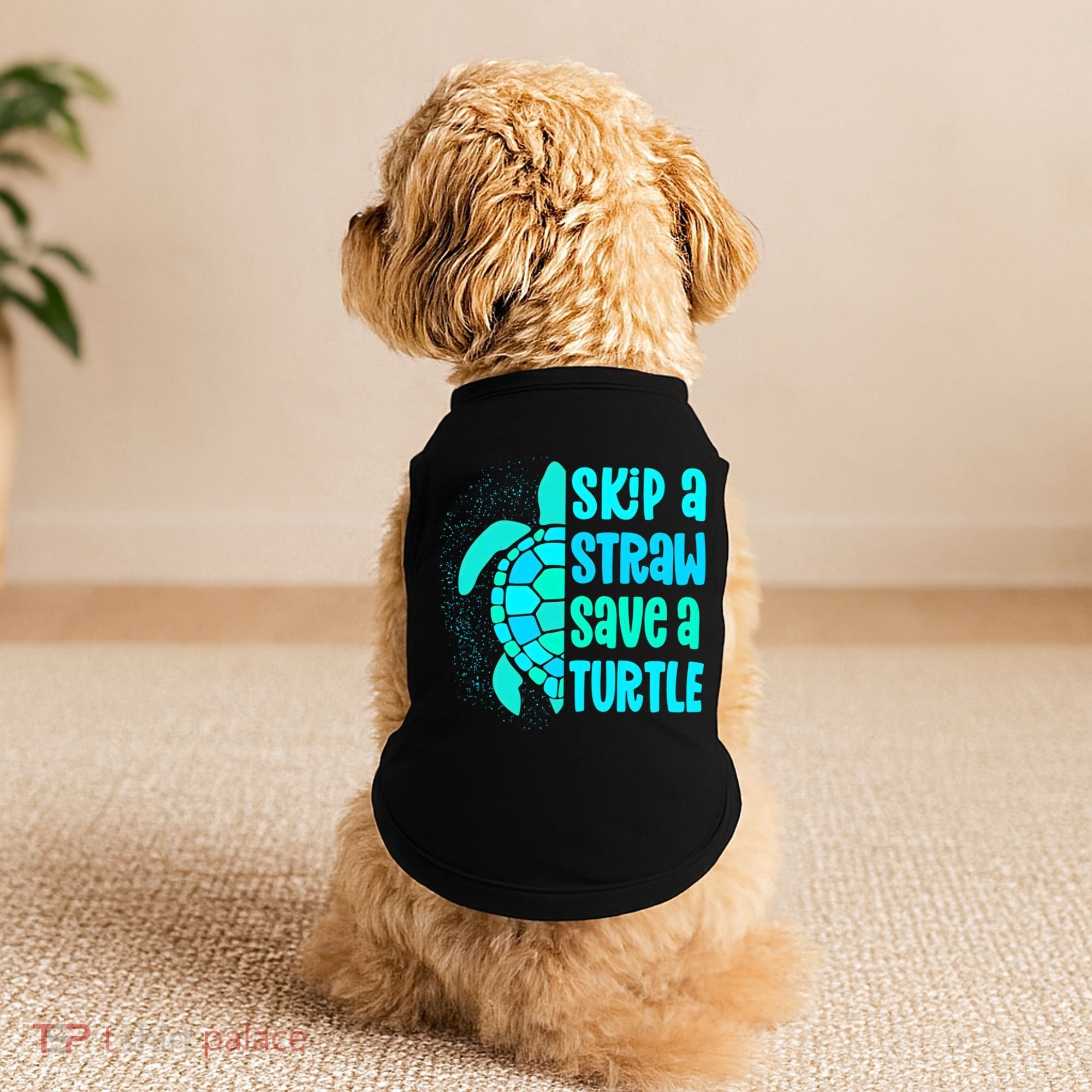 Skip A Straw Save A Turtle Sea Turtle And Cute Gift Doggie Tank