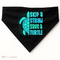 Skip A Straw Save A Turtle Sea Turtle And Cute Gift USA-Made Doggie Bandana thumb 0