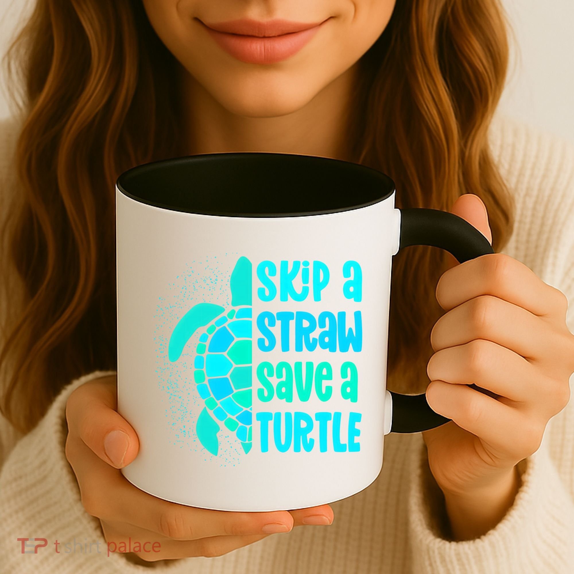 Skip A Straw Save A Turtle Sea Turtle And Cute Gift Coffee Mug