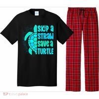Skip A Straw Save A Turtle Sea Turtle And Cute Gift Pajama Set thumb 0