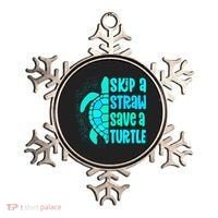 Skip A Straw Save A Turtle Sea Turtle And Cute Gift Ornament thumb 0