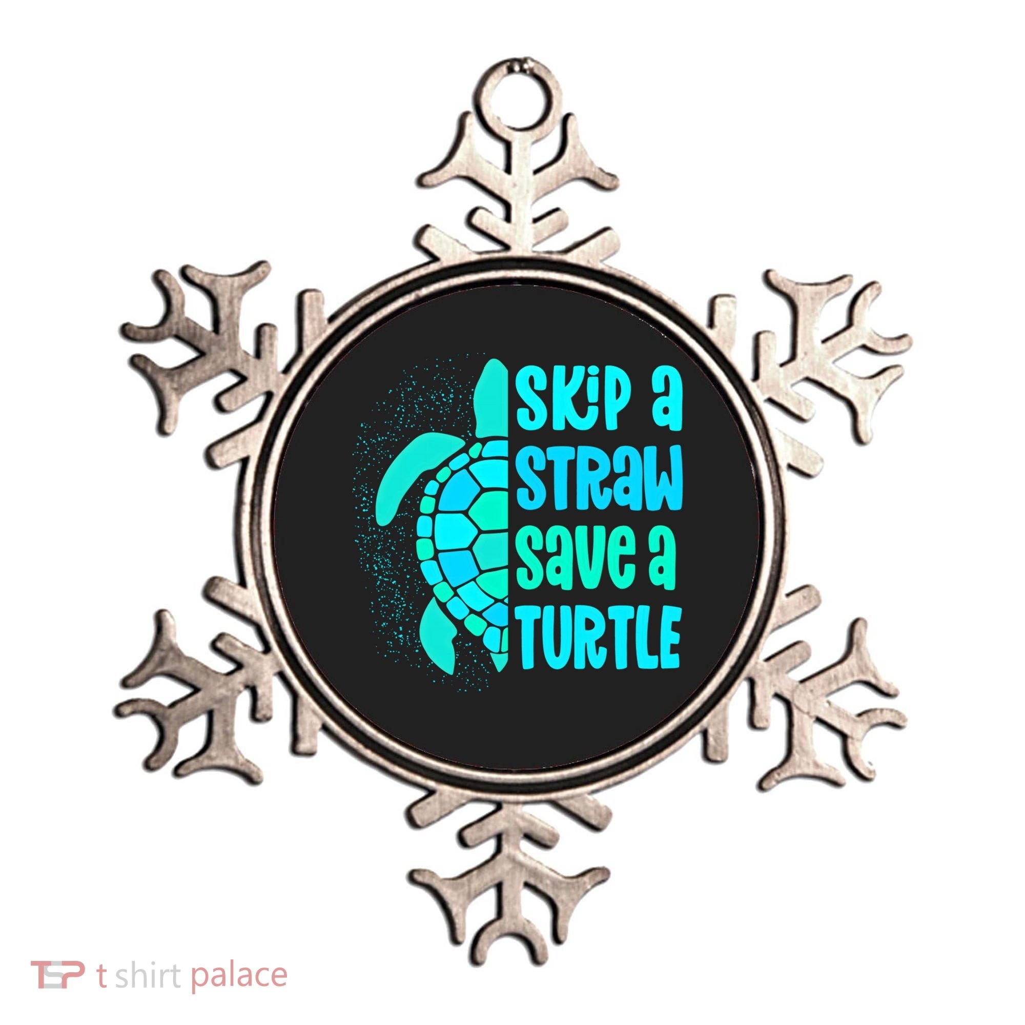 Skip A Straw Save A Turtle Sea Turtle And Cute Gift Ornament