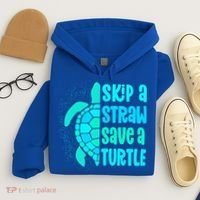 Skip A Straw Save A Turtle Sea Turtle And Cute Gift Hoodie thumb 4