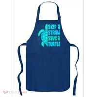 Skip A Straw Save A Turtle Sea Turtle And Cute Gift Apron thumb 0