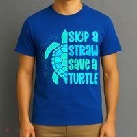 Skip A Straw Save A Turtle Sea Turtle And Cute Gift T-Shirt thumb 3