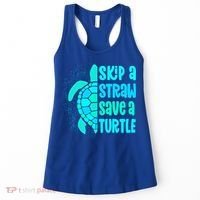Skip A Straw Save A Turtle Sea Turtle And Cute Gift Women's Tank Top thumb 0