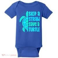 Skip A Straw Save A Turtle Sea Turtle And Cute Gift Baby Bodysuit thumb 0