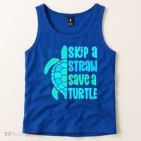 Skip A Straw Save A Turtle Sea Turtle And Cute Gift Tank Top thumb 2