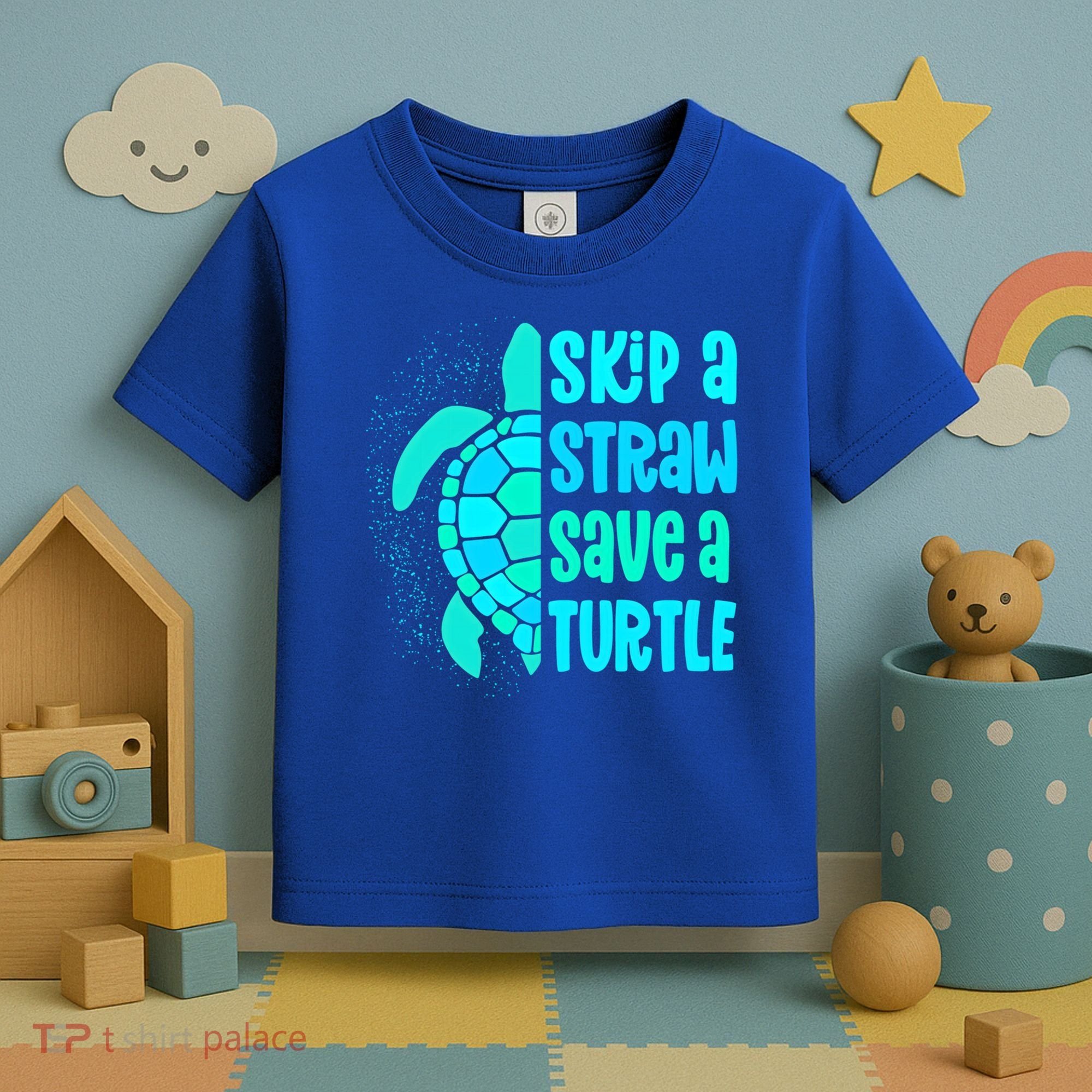 Skip A Straw Save A Turtle Sea Turtle And Cute Gift Toddler T-Shirt