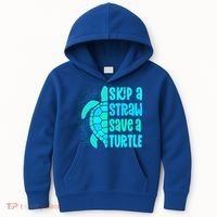 Skip A Straw Save A Turtle Sea Turtle And Cute Gift Kids Hoodie thumb 0