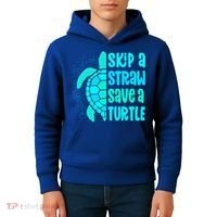 Skip A Straw Save A Turtle Sea Turtle And Cute Gift Kids Hoodie thumb 4