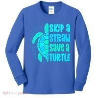 Skip A Straw Save A Turtle Sea Turtle And Cute Gift Kids Long Sleeve Shirt thumb 0