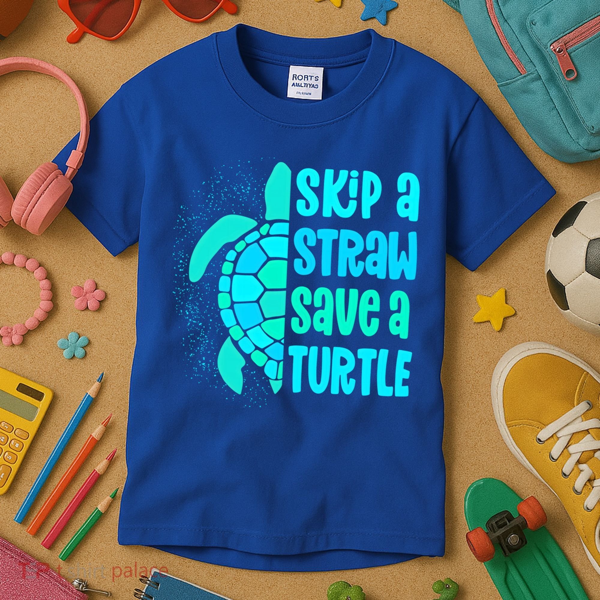 Skip A Straw Save A Turtle Sea Turtle And Cute Gift Kids T-Shirt