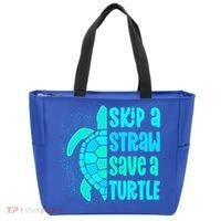 Skip A Straw Save A Turtle Sea Turtle And Cute Gift Tote Bag thumb 0