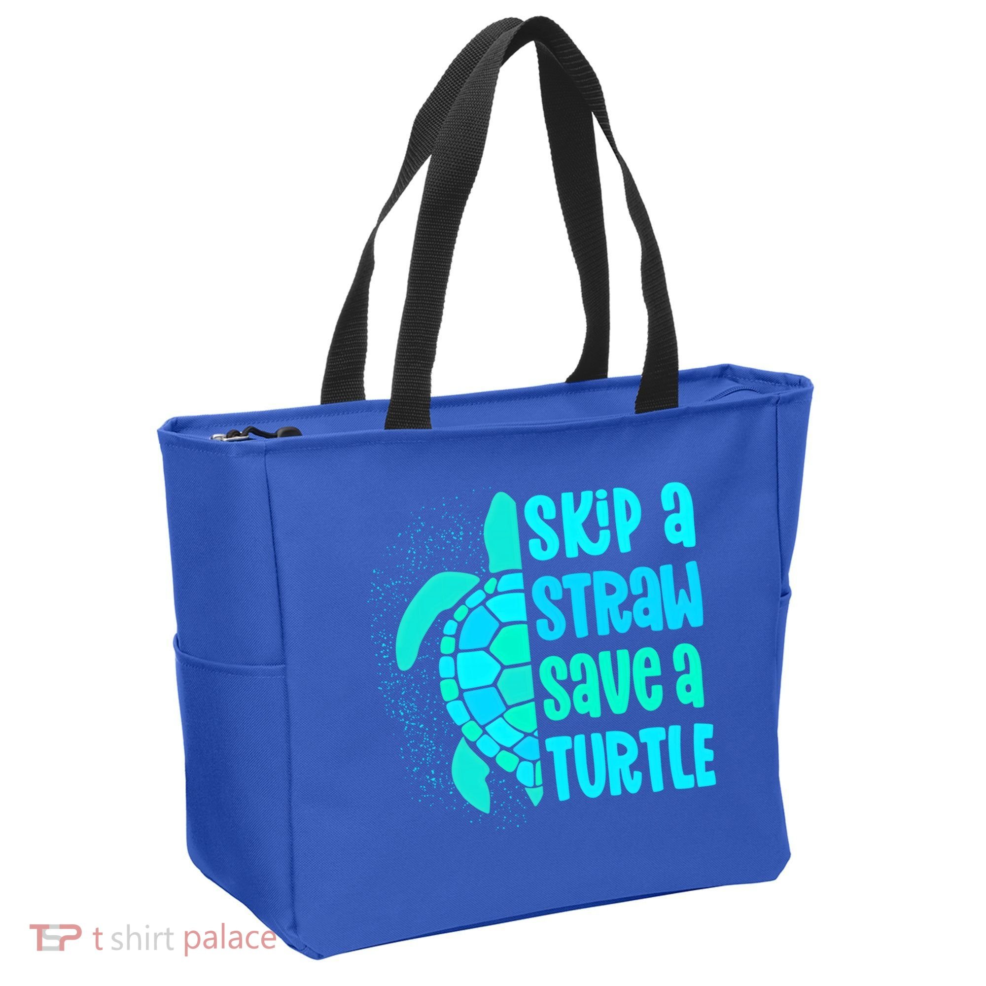Skip A Straw Save A Turtle Sea Turtle And Cute Gift Tote Bag