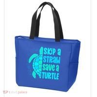 Skip A Straw Save A Turtle Sea Turtle And Cute Gift Tote Bag thumb 3
