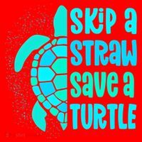 Skip A Straw Save A Turtle Sea Turtle And Cute Gift Santa Hat thumb 1
