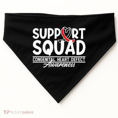 Support Awareness Squad I CHD Congenital Heart Defect USA-Made Doggie Bandana