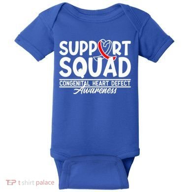 Support Awareness Squad I CHD Congenital Heart Defect Baby Bodysuit