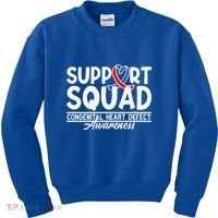 Support Awareness Squad I CHD Congenital Heart Defect Kids Sweatshirt thumb 0
