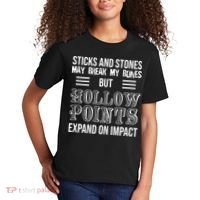Sticks And Stones May Break My Bones But Hollow Points Expand On Impact Kids T-Shirt thumb 2
