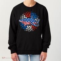 Stars And Stripes USA American Flag Shark Women's Sweatshirt thumb 0