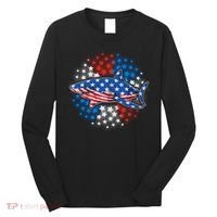 Stars And Stripes USA American Flag Shark Long Sleeve Shirt thumb 0