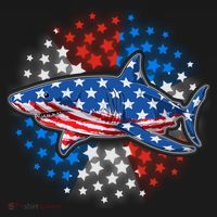 Stars And Stripes USA American Flag Shark Women's Hoodie thumb 2