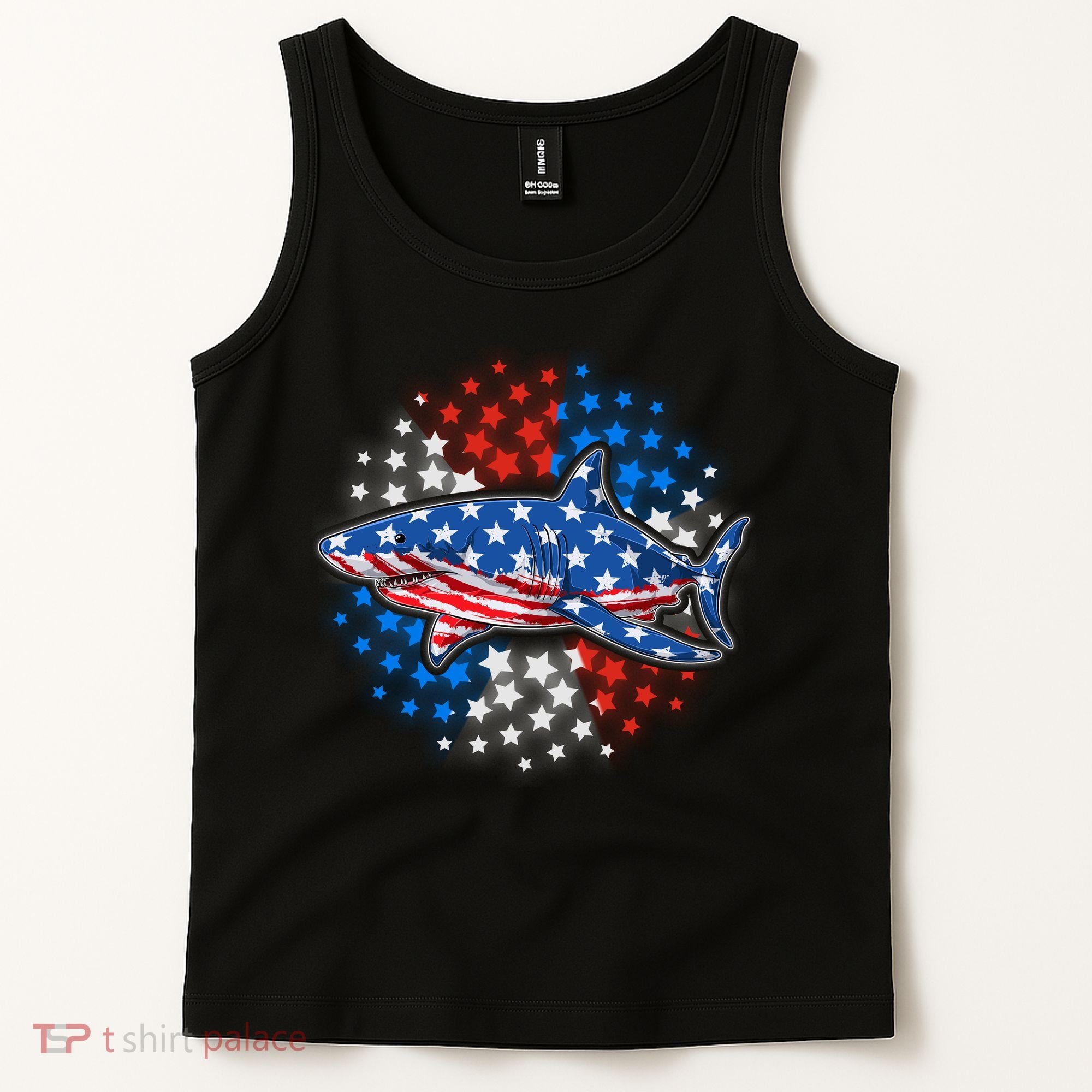 Stars And Stripes USA American Flag Shark Tank Top