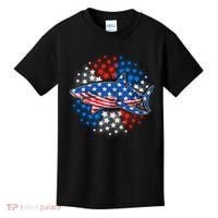 Stars And Stripes USA American Flag Shark Kids T-Shirt thumb 0
