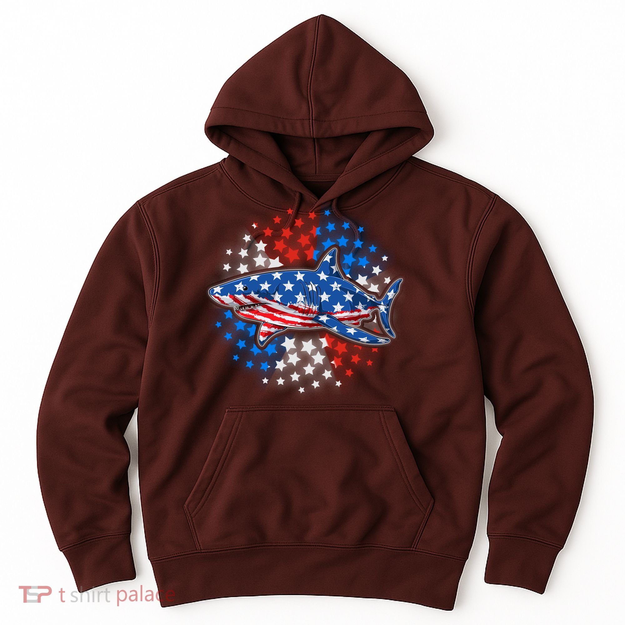 Stars And Stripes USA American Flag Shark Hoodie
