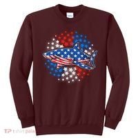 Stars And Stripes USA American Flag Shark Sweatshirt thumb 0
