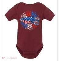 Stars And Stripes USA American Flag Shark Baby Bodysuit thumb 0