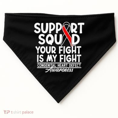 Support Awareness Squad I CHD Congenital Heart Defect USA-Made Doggie Bandana