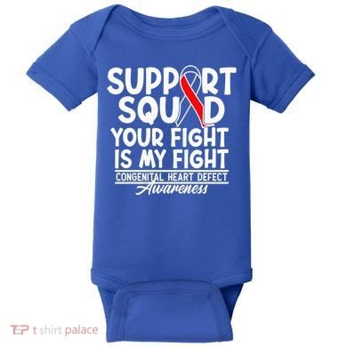 Support Awareness Squad I CHD Congenital Heart Defect Baby Bodysuit