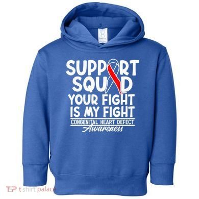 Support Awareness Squad I CHD Congenital Heart Defect Toddler Hoodie