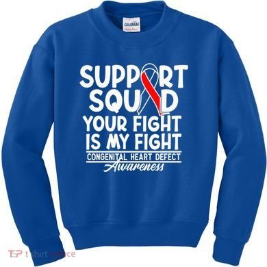 Support Awareness Squad I CHD Congenital Heart Defect Kids Sweatshirt