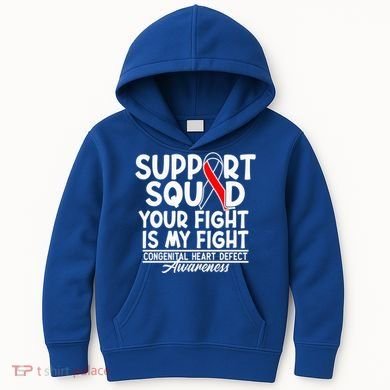 Support Awareness Squad I CHD Congenital Heart Defect Kids Hoodie