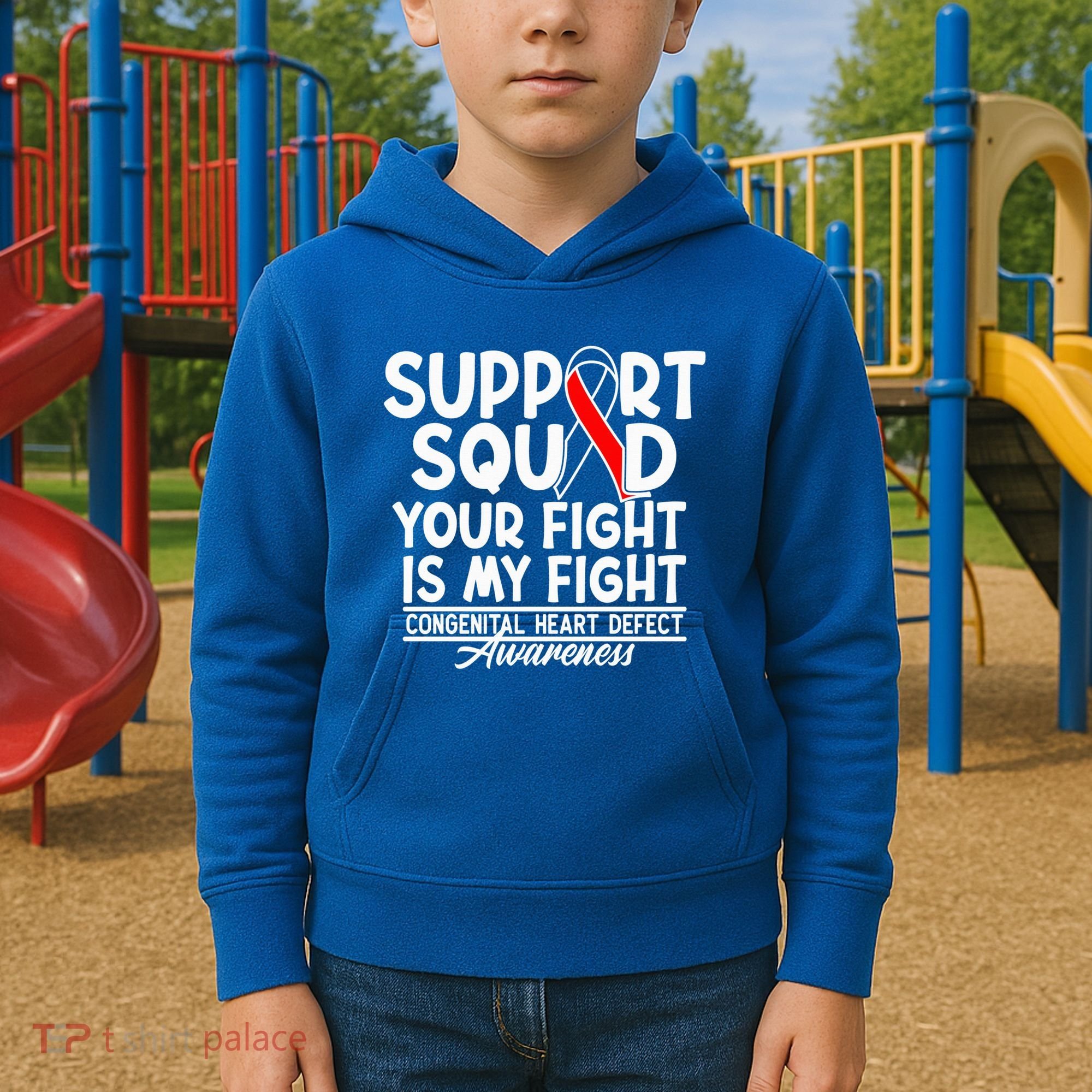 Support Awareness Squad I CHD Congenital Heart Defect Kids Hoodie