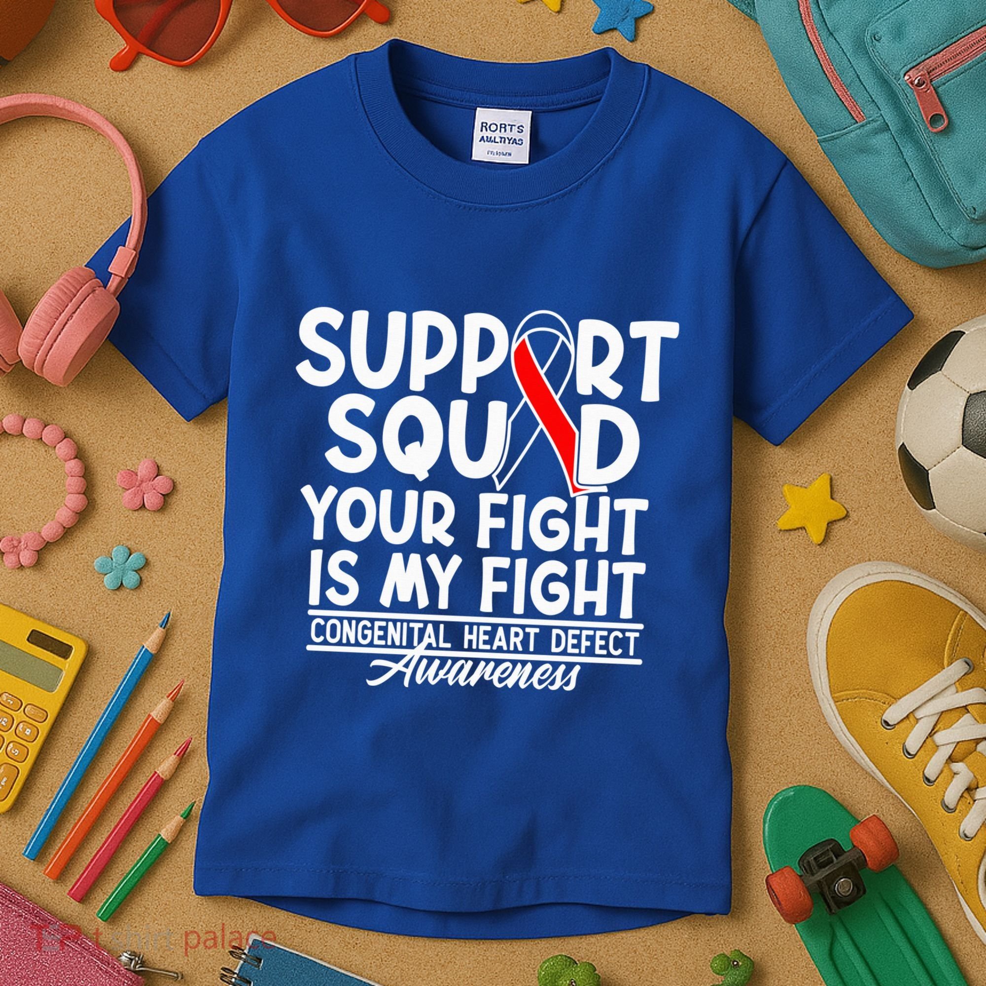 Support Awareness Squad I CHD Congenital Heart Defect Kids T-Shirt