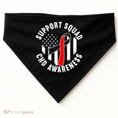 Support Awareness Squad I CHD Congenital Heart Defect USA-Made Doggie Bandana