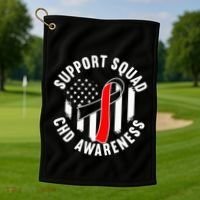 Support Awareness Squad I CHD Congenital Heart Defect Golf Towel thumb 1