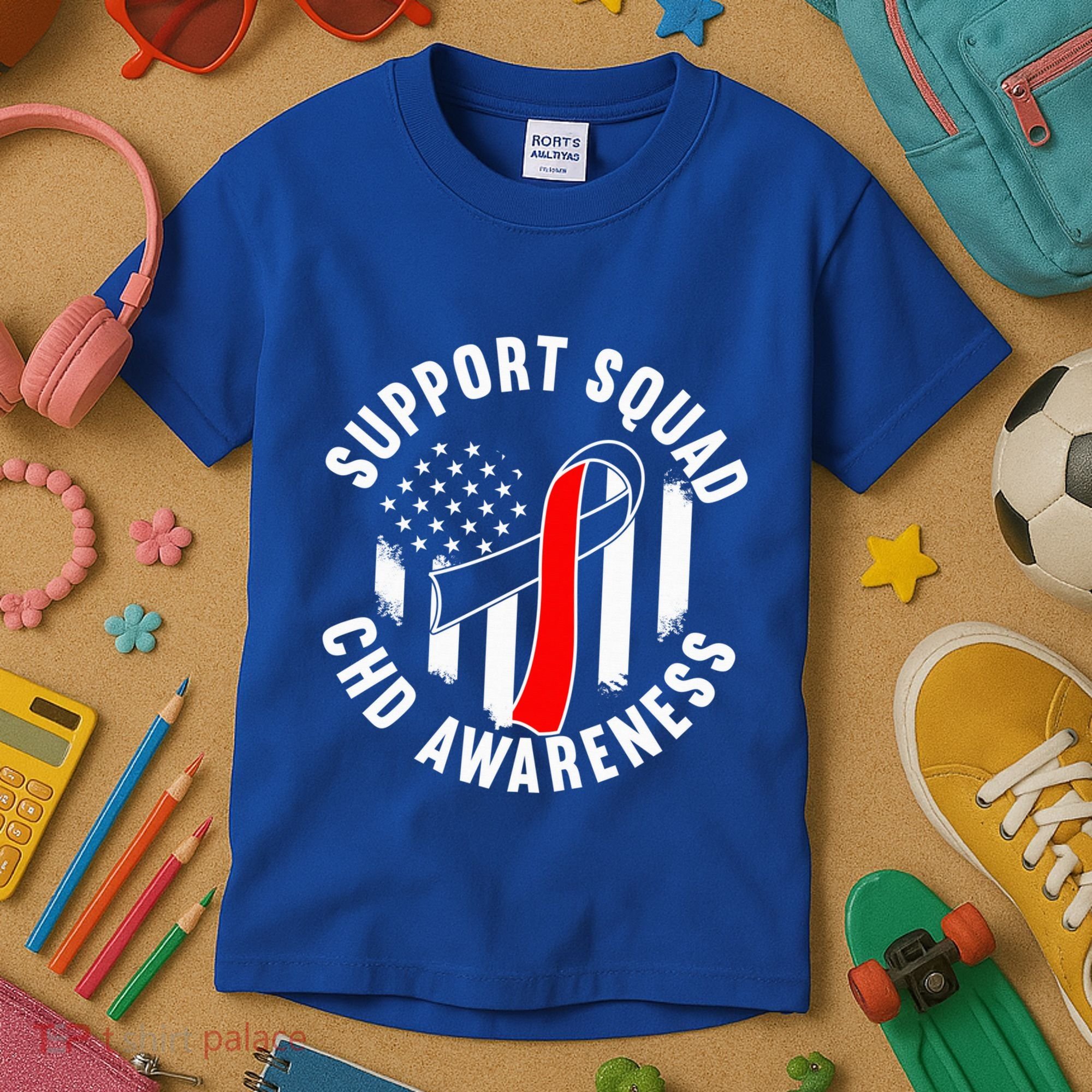 Support Awareness Squad I CHD Congenital Heart Defect Kids T-Shirt