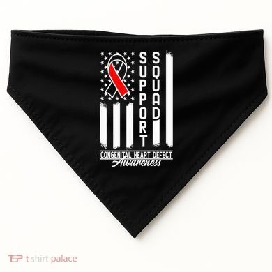 Support Awareness Squad I CHD Congenital Heart Defect USA-Made Doggie Bandana