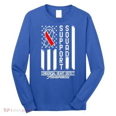 Support Awareness Squad I CHD Congenital Heart Defect Long Sleeve Shirt