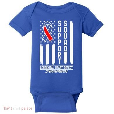 Support Awareness Squad I CHD Congenital Heart Defect Baby Bodysuit