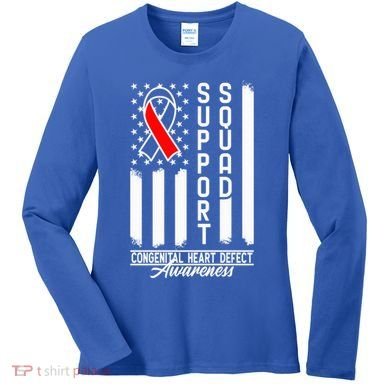 Support Awareness Squad I CHD Congenital Heart Defect Women's Long Sleeve Shirt