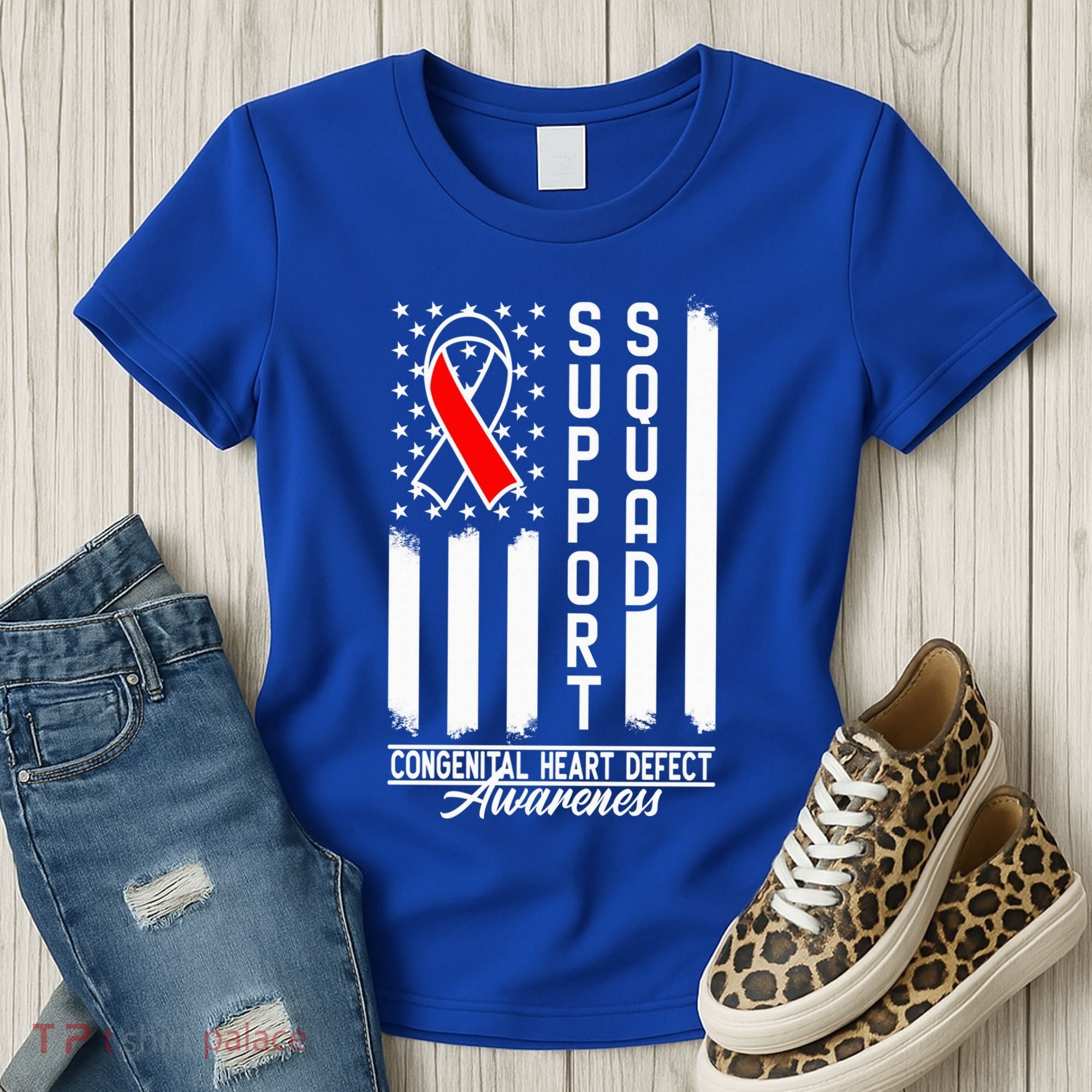 Support Awareness Squad I CHD Congenital Heart Defect Women's T-Shirt