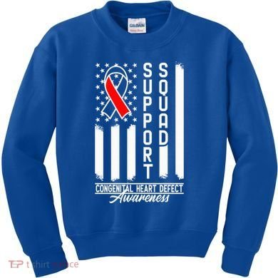 Support Awareness Squad I CHD Congenital Heart Defect Kids Sweatshirt